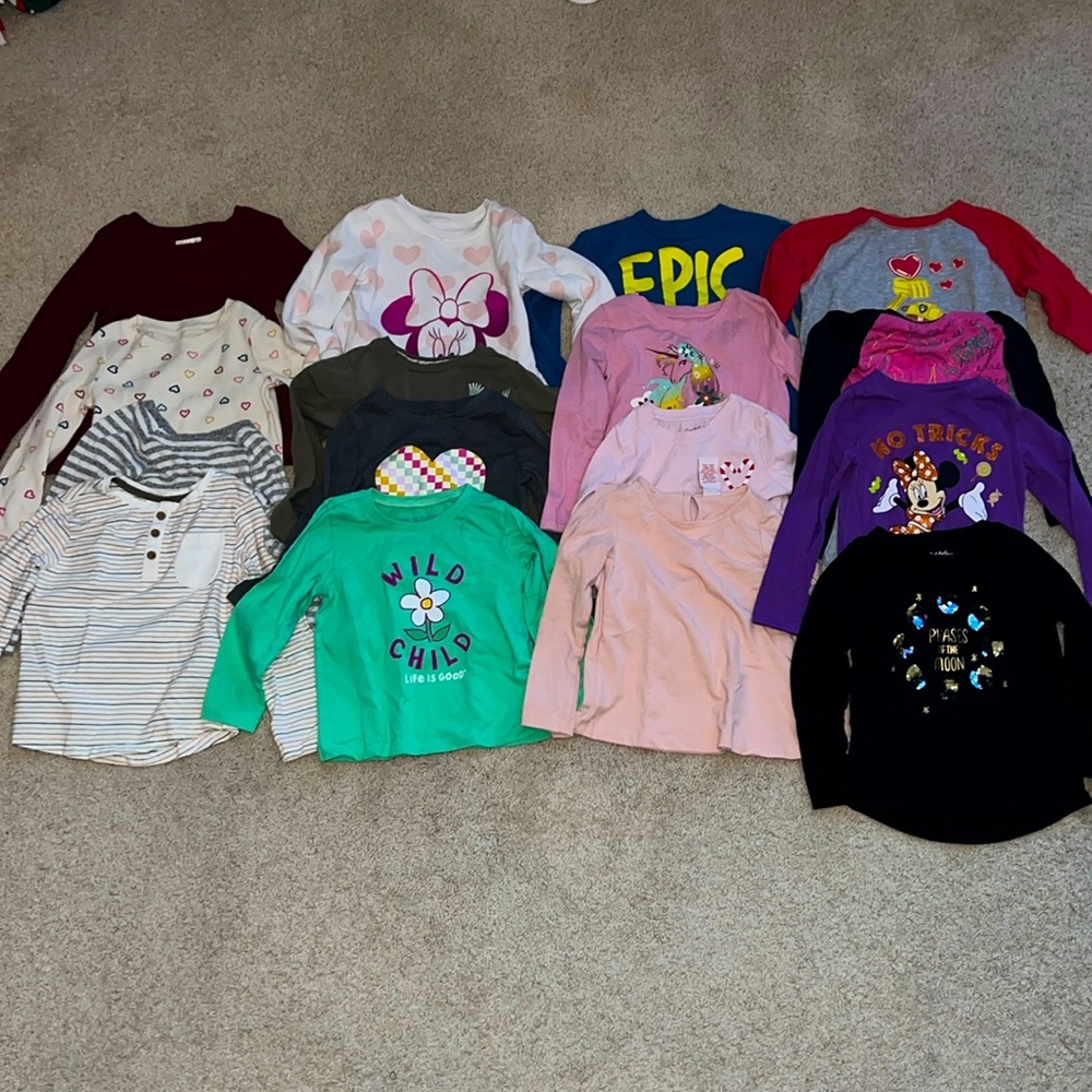 Lot of 16 Long Sleeve Tops Size 4T Minnie Mouse Life is Good